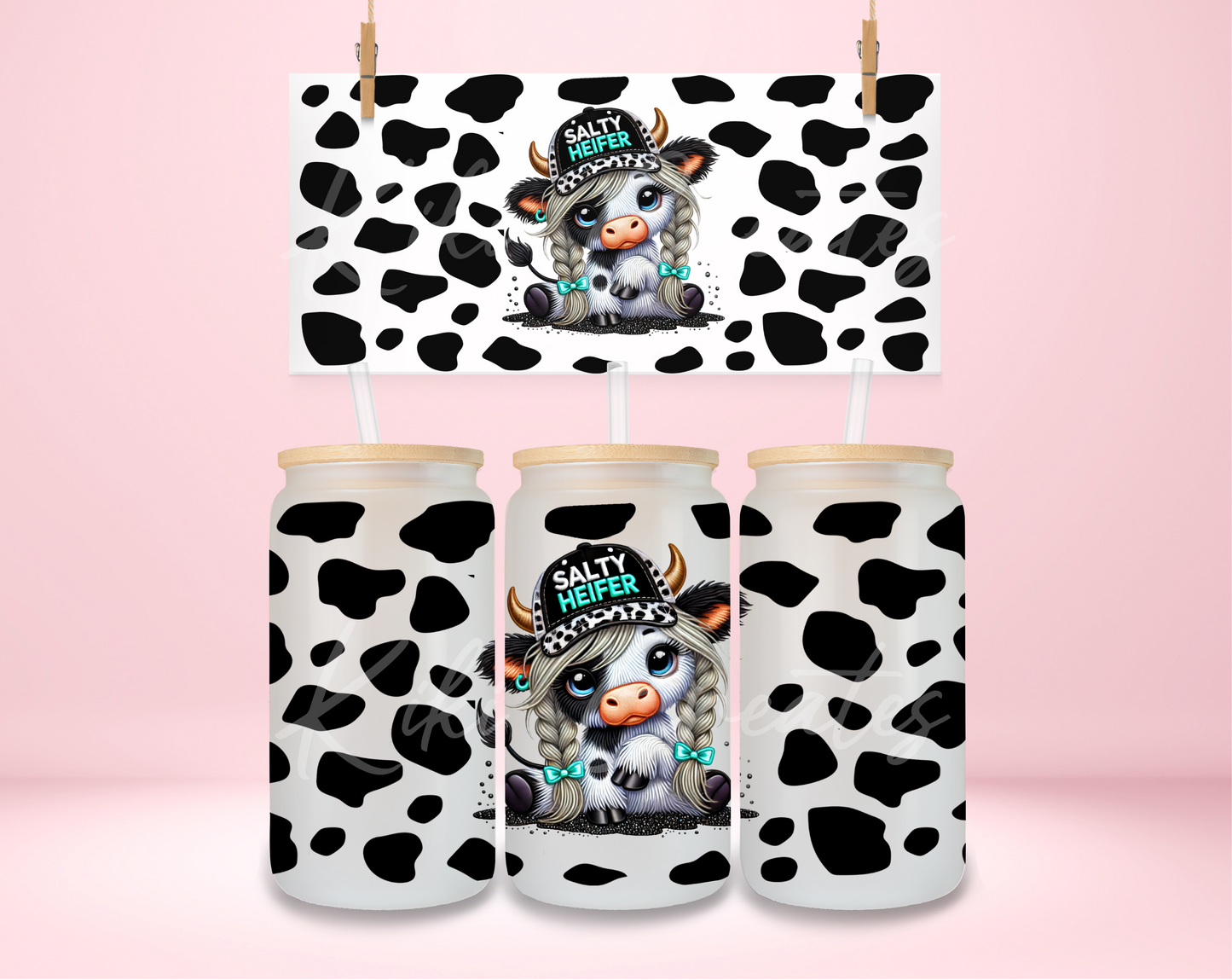 Salty Heifer Cow Print UVDTF Wrap