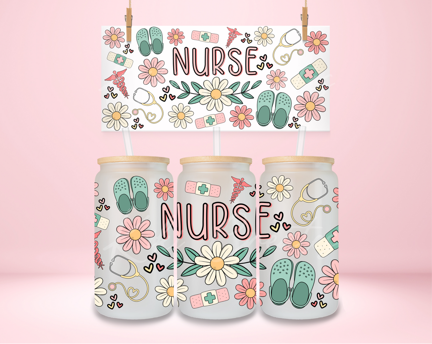 Nurse Floral UVDTF Wrap