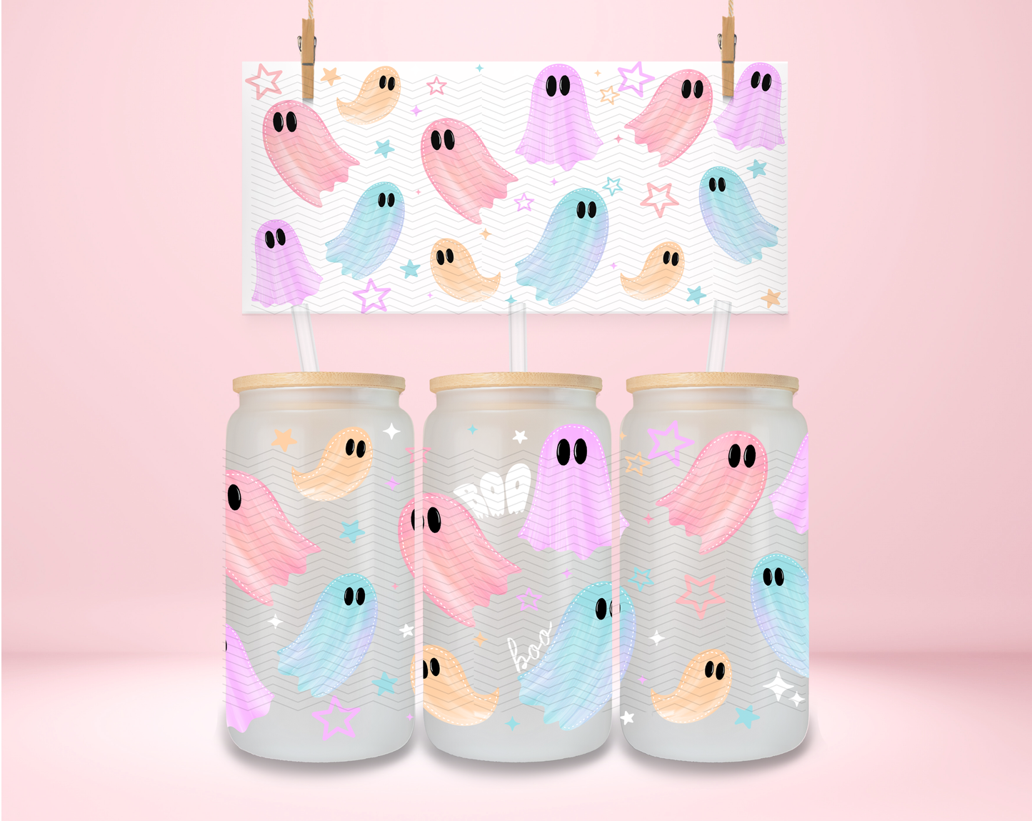 Boo Pastel Ghost UVDTF Wrap