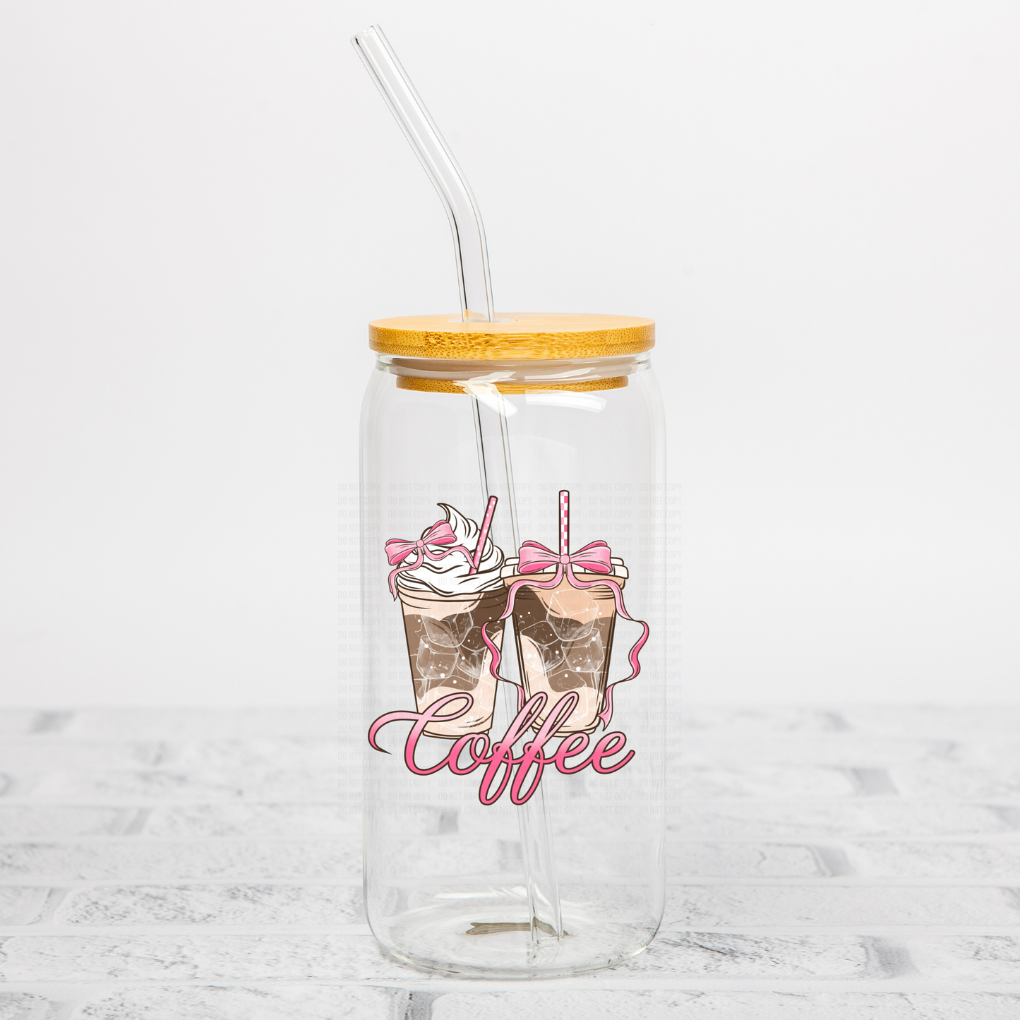Pink Iced Coffee UVDTF Decal