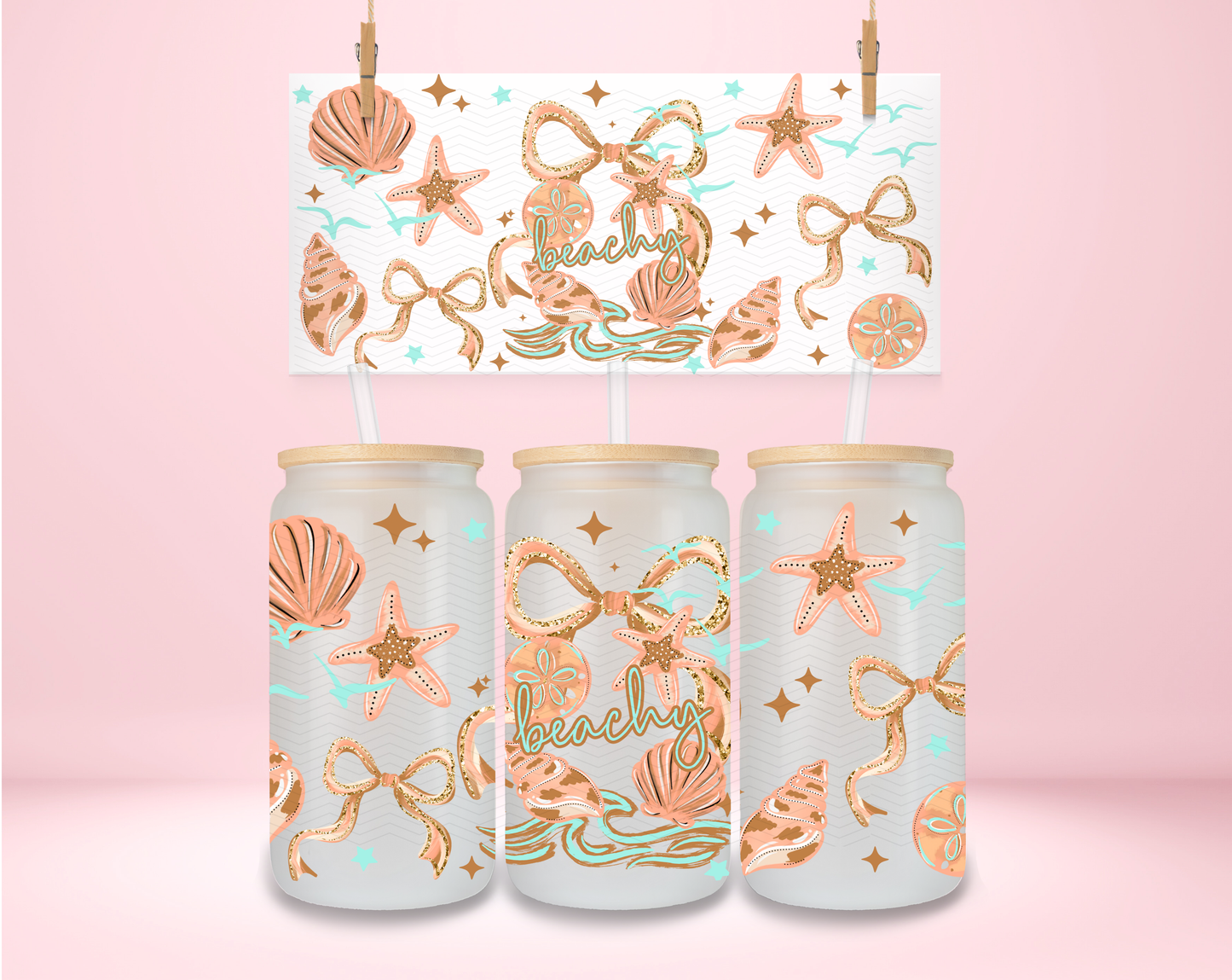 Beachy Coquette Shells UVDTF Wrap