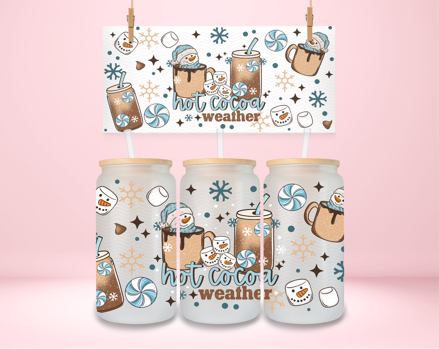 Hot Cocoa Weather Blue UVDTF Wrap