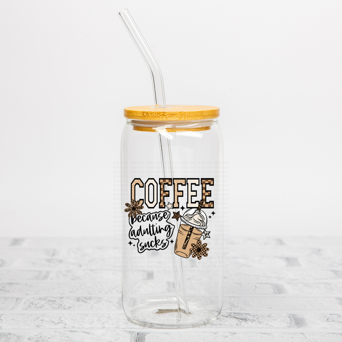 Coffee Because Adulting Sucks UVDTF Decal