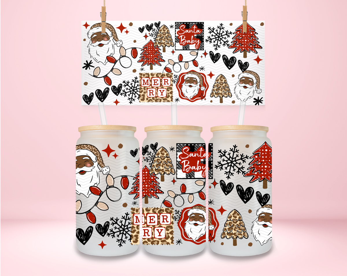 Leopard Christmas Dark Skintone UVDTF Wrap