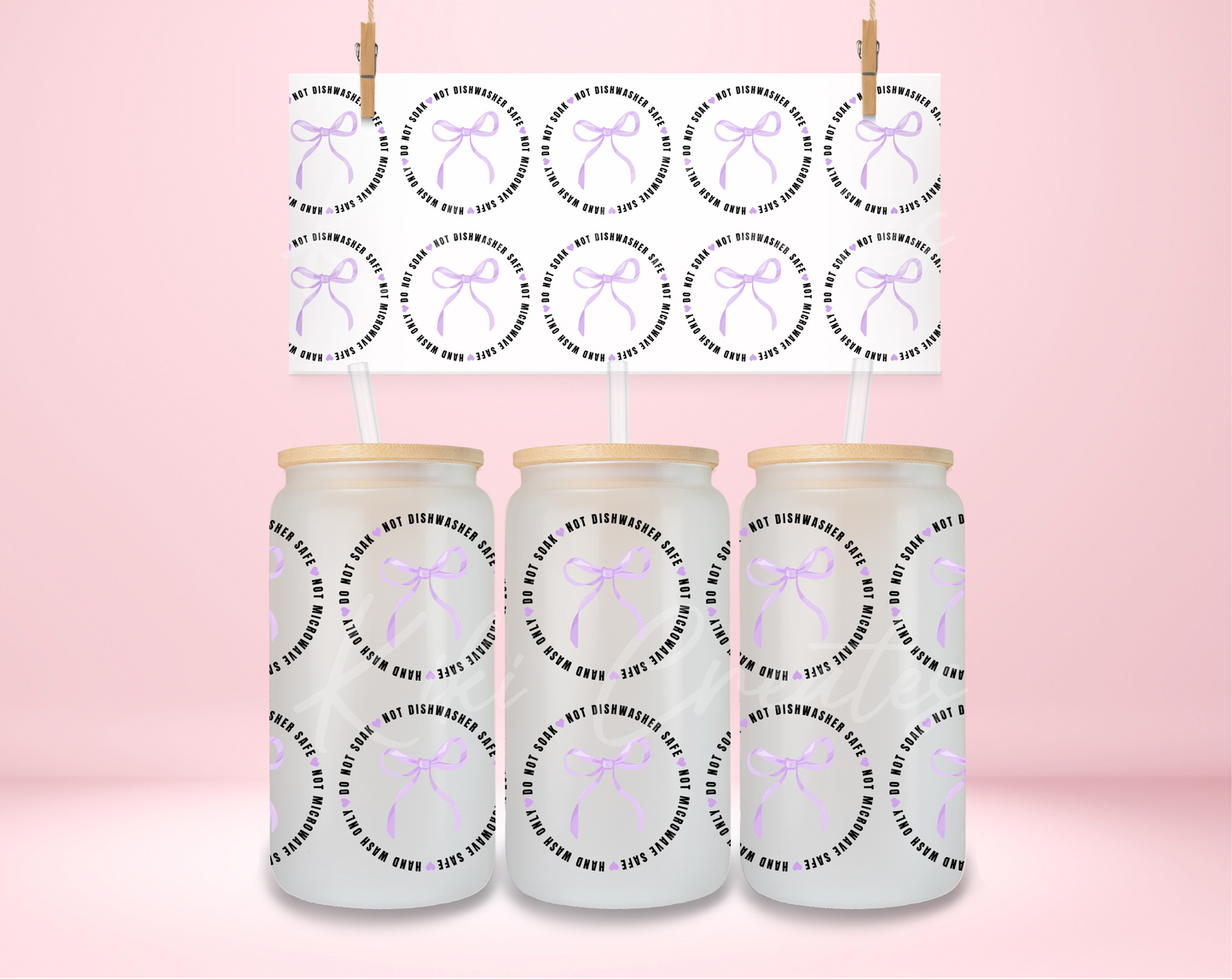 Cup Care- Purple Coquette UVDTF Wrap