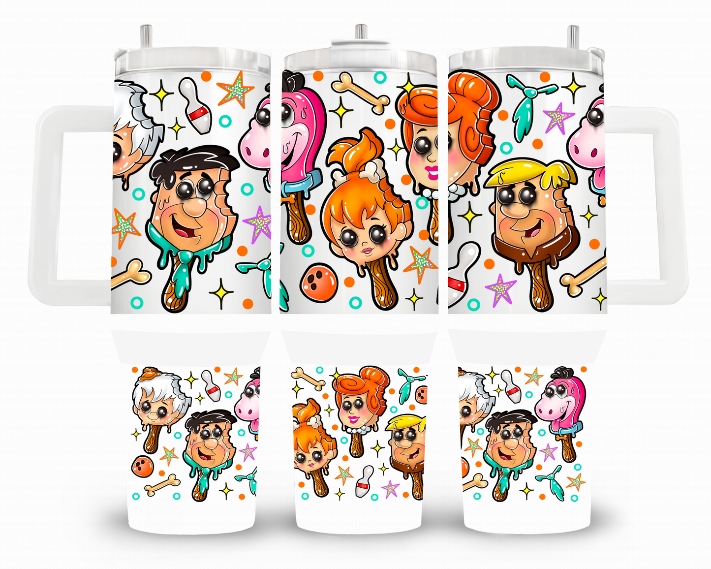 Flinstones Ice Cream 40oz UVDTF Wrap