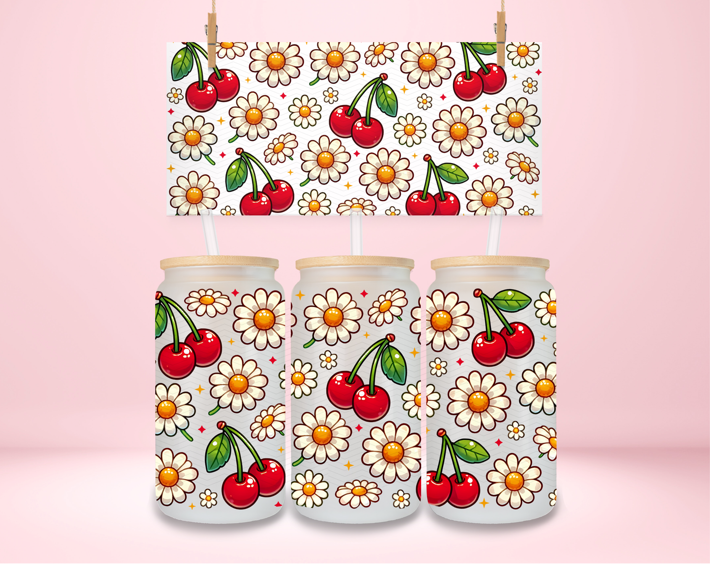 Daisy Cherry Spring UVDTF Wrap