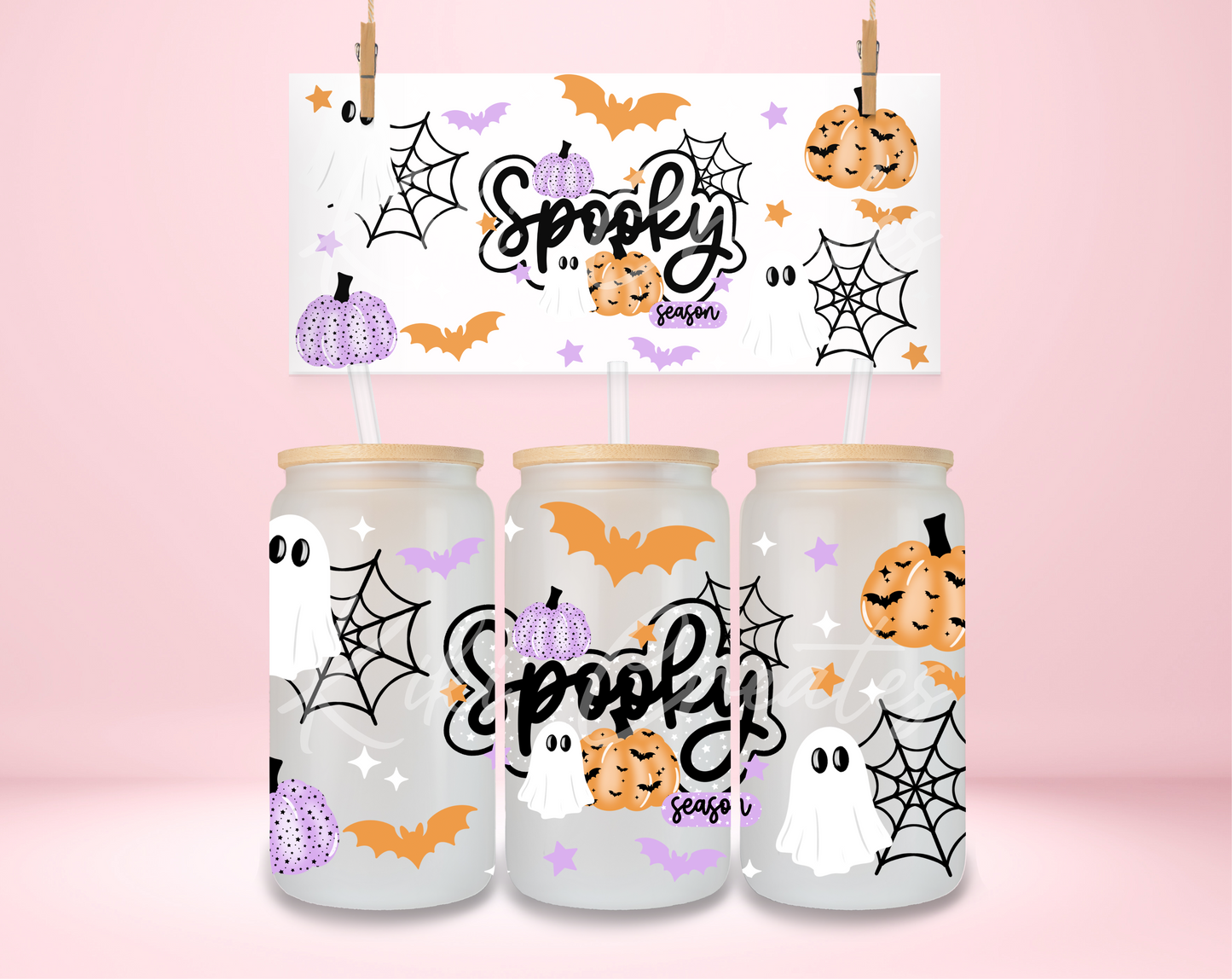 Orange and Purple Spooky Season UVDTF Wrap