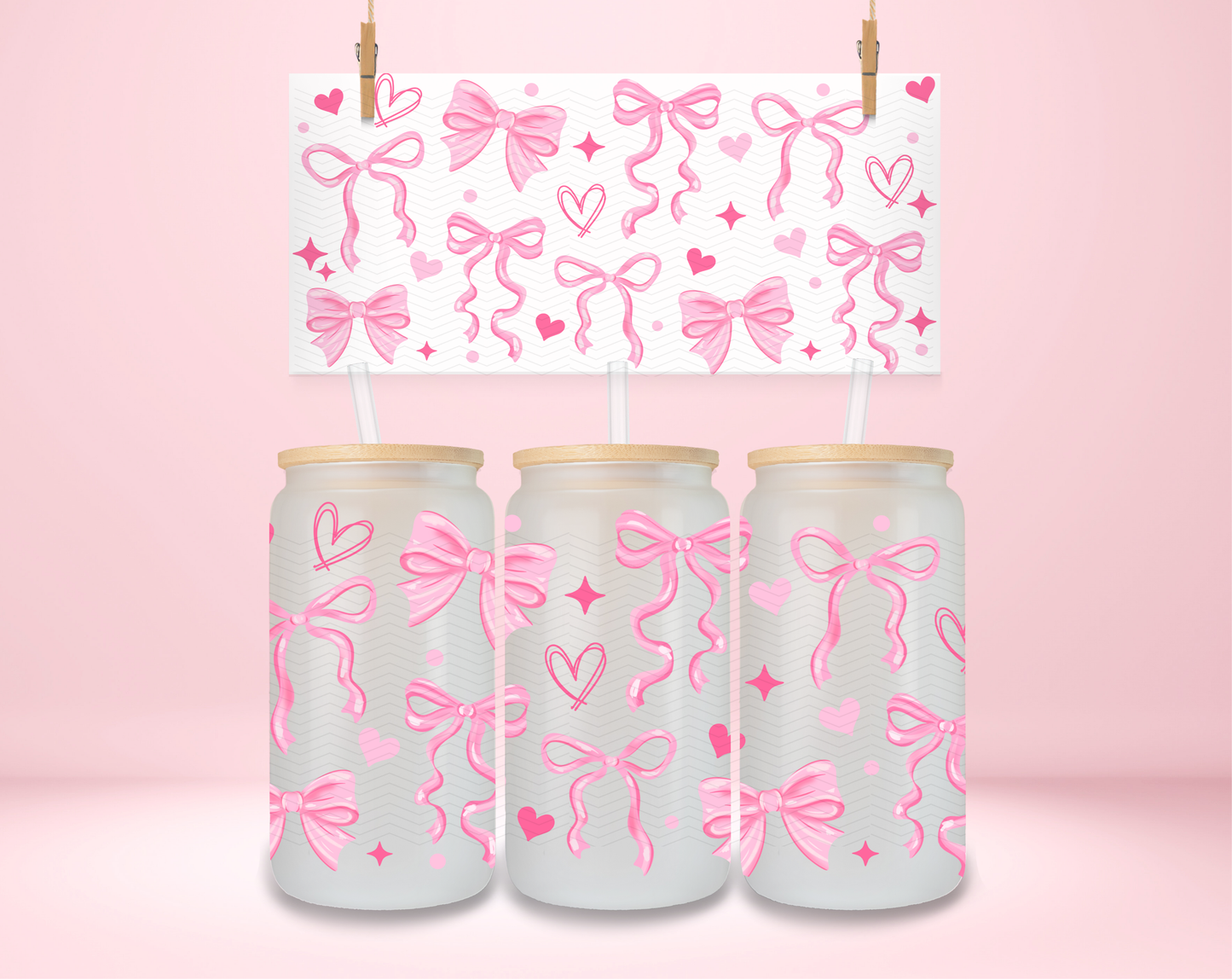 Pink Girly Coquette Bows UVDTF Wrap