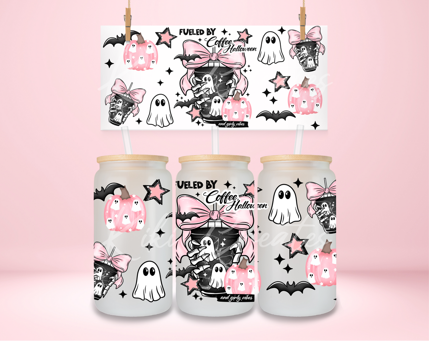 Coffee Halloween and Girly Things UVDTF Wrap