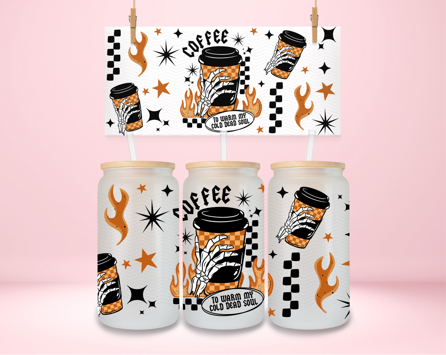 Coffee To Warm My Cold Dead Soul UVDTF Wrap