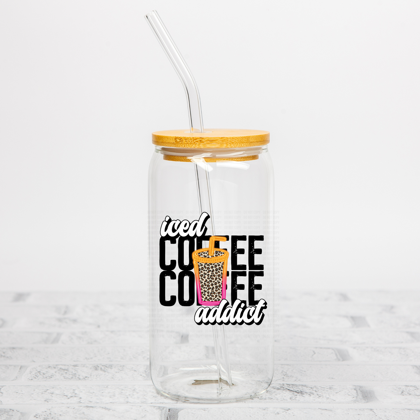 Iced Coffee Addict UVDTF Decal