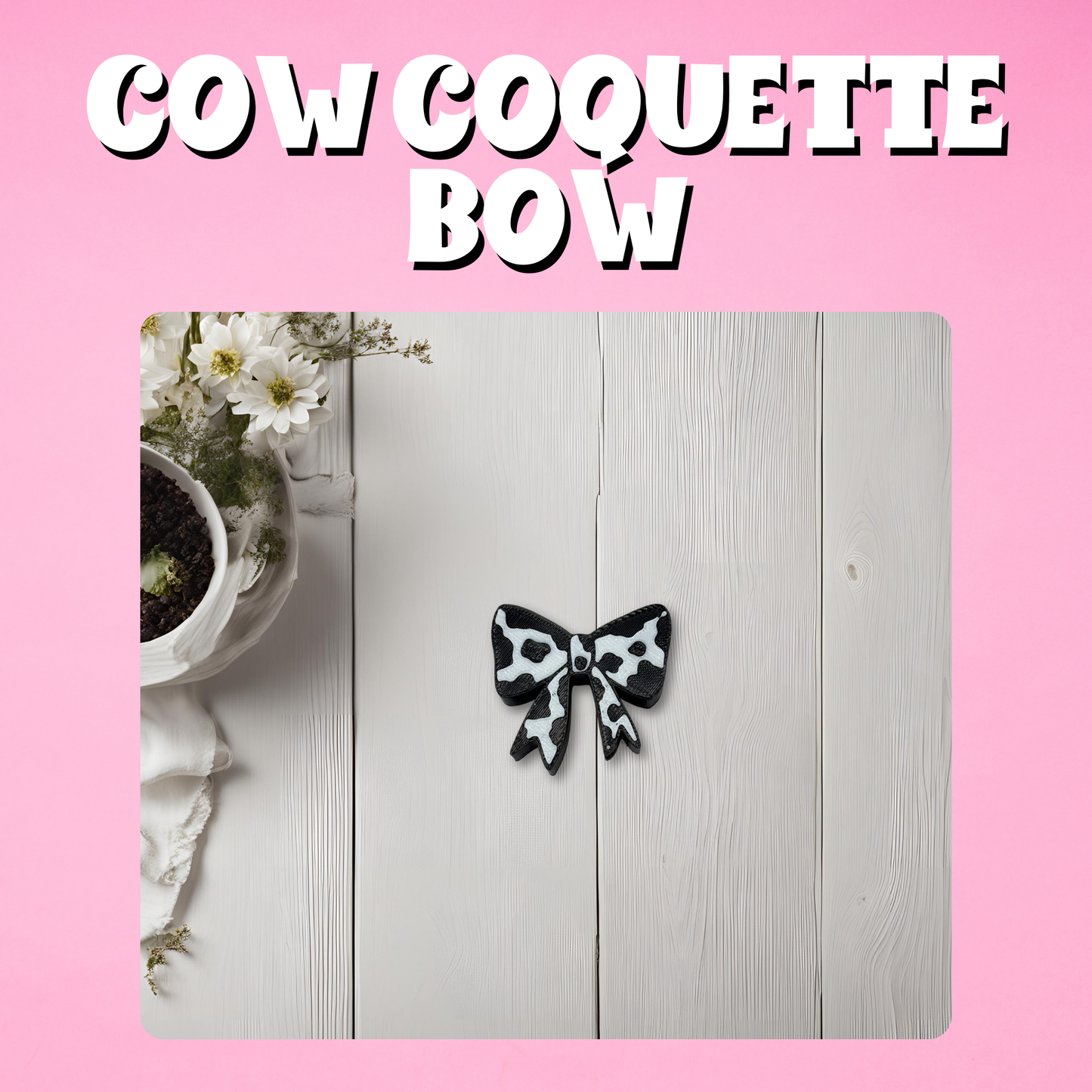 Cow Coquette 3D Straw Topper