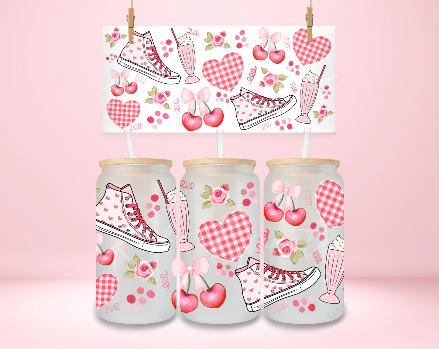Gingham and Cherries UVDTF Wrap