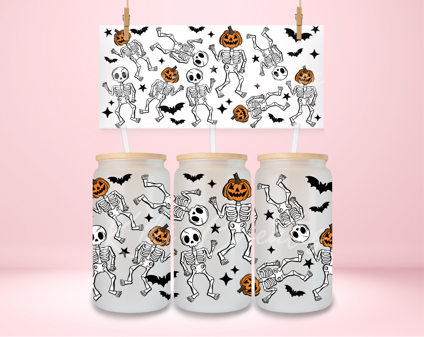 Pumpkin Skellies UVDTF Wrap