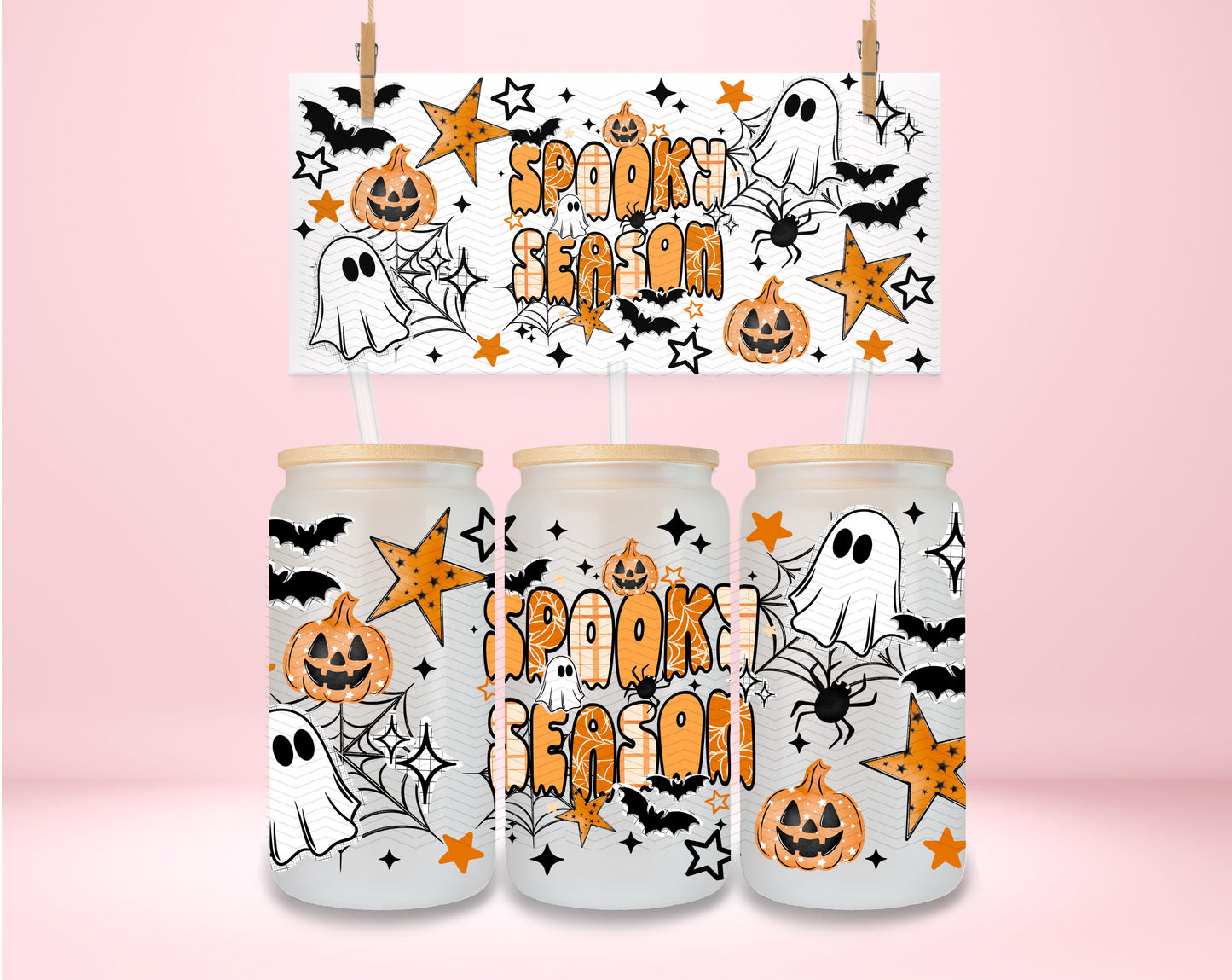 Orange Spooky Season UVDTF Wrap