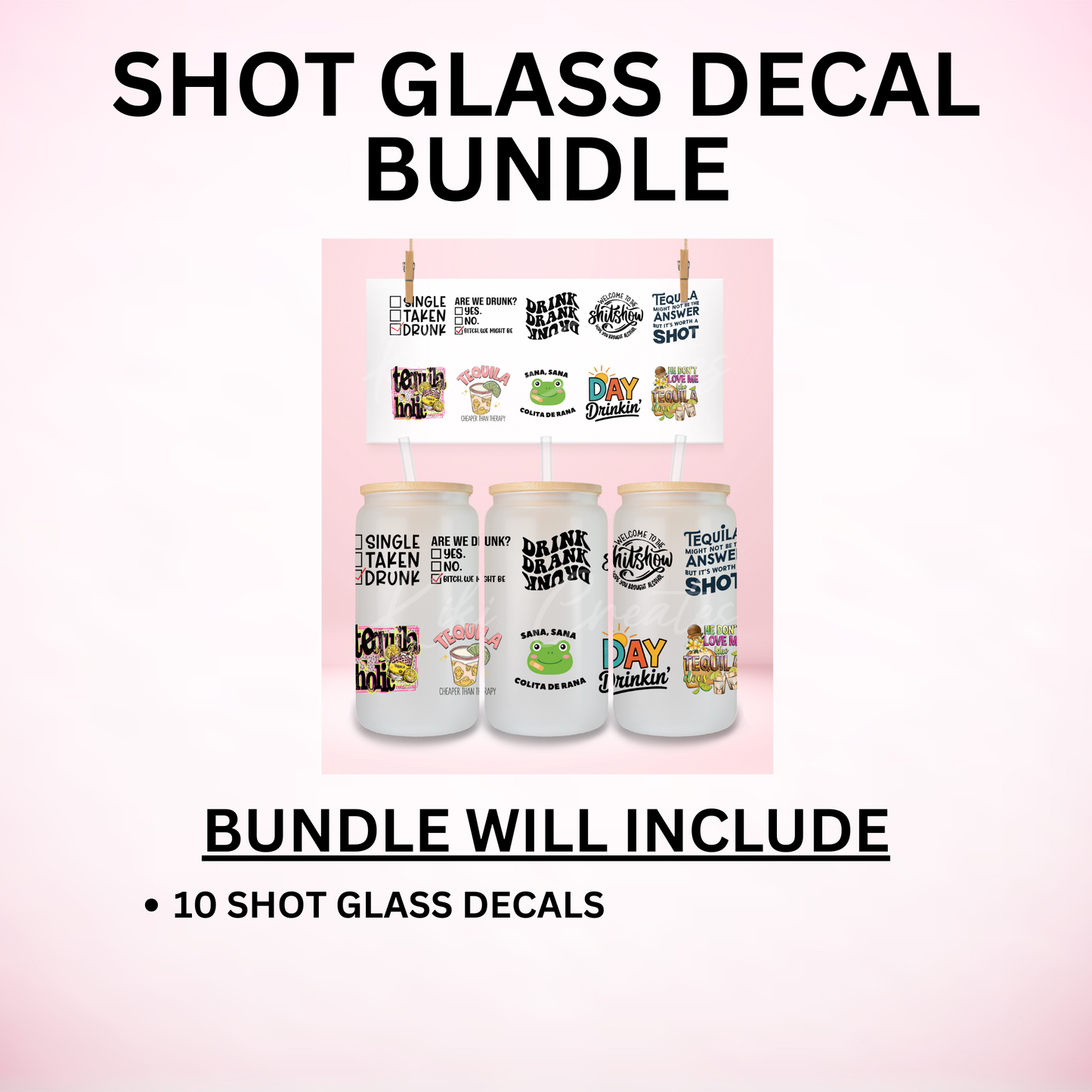 Shot Glass Decal Bundle