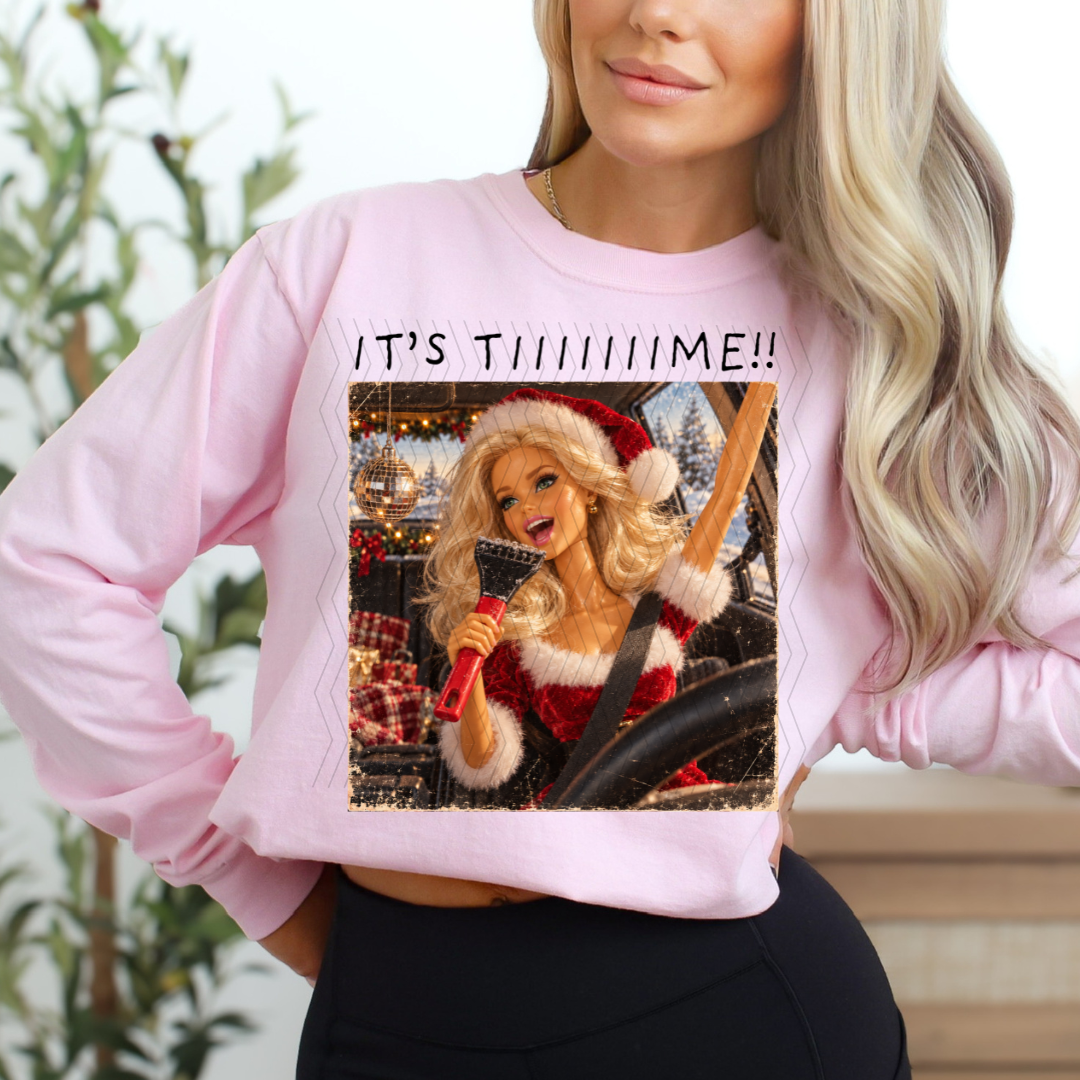 Its Time Christmas Doll DTF