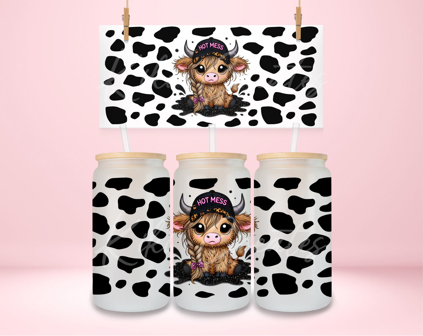 Hot Mess Cow Print UVDTF Wrap