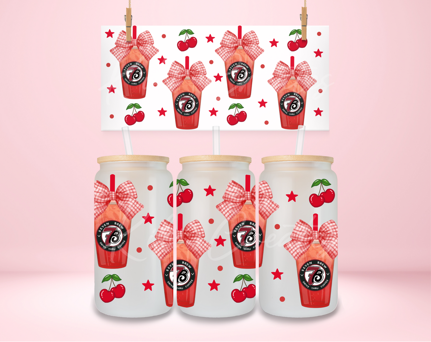 7Brew Cherry Energy UVDTF Wrap