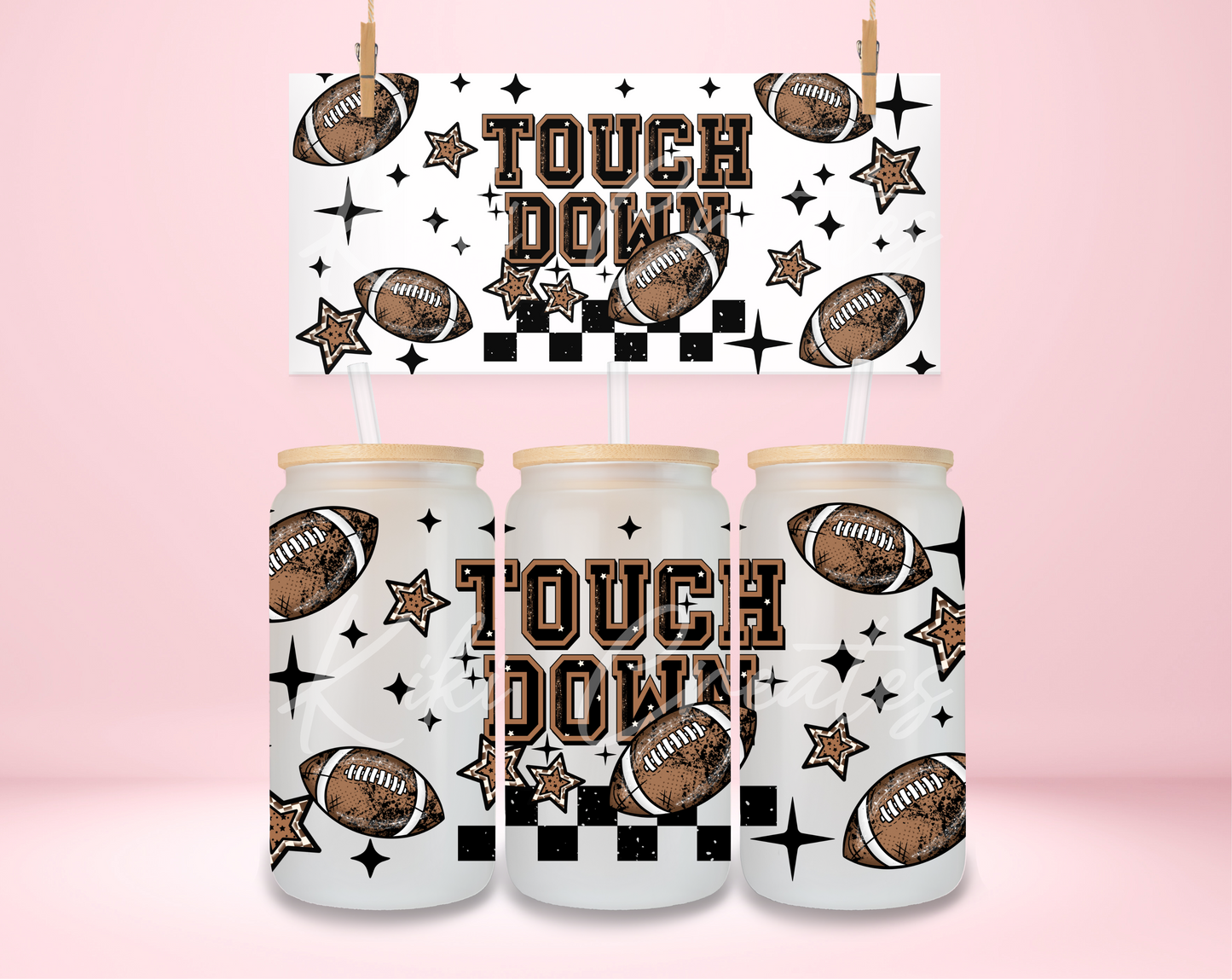 Touch Down Checkered UVDTF Wrap