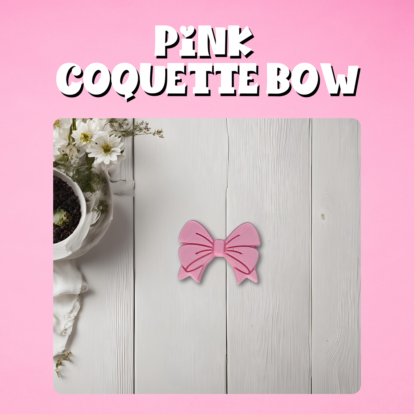 Pink Coquette 3D Straw Topper