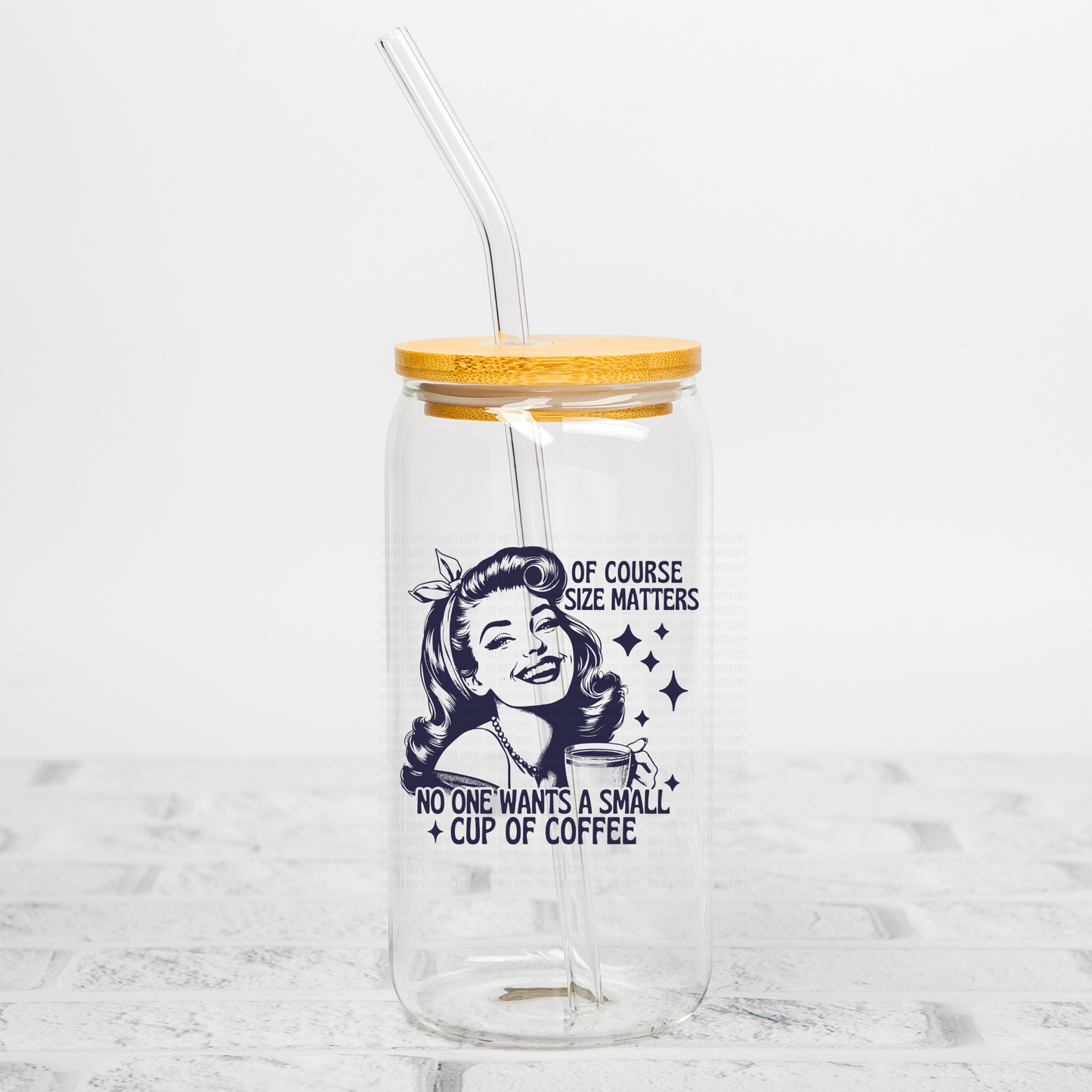 Of Course Size Matters- Coffee UVDTF Decal