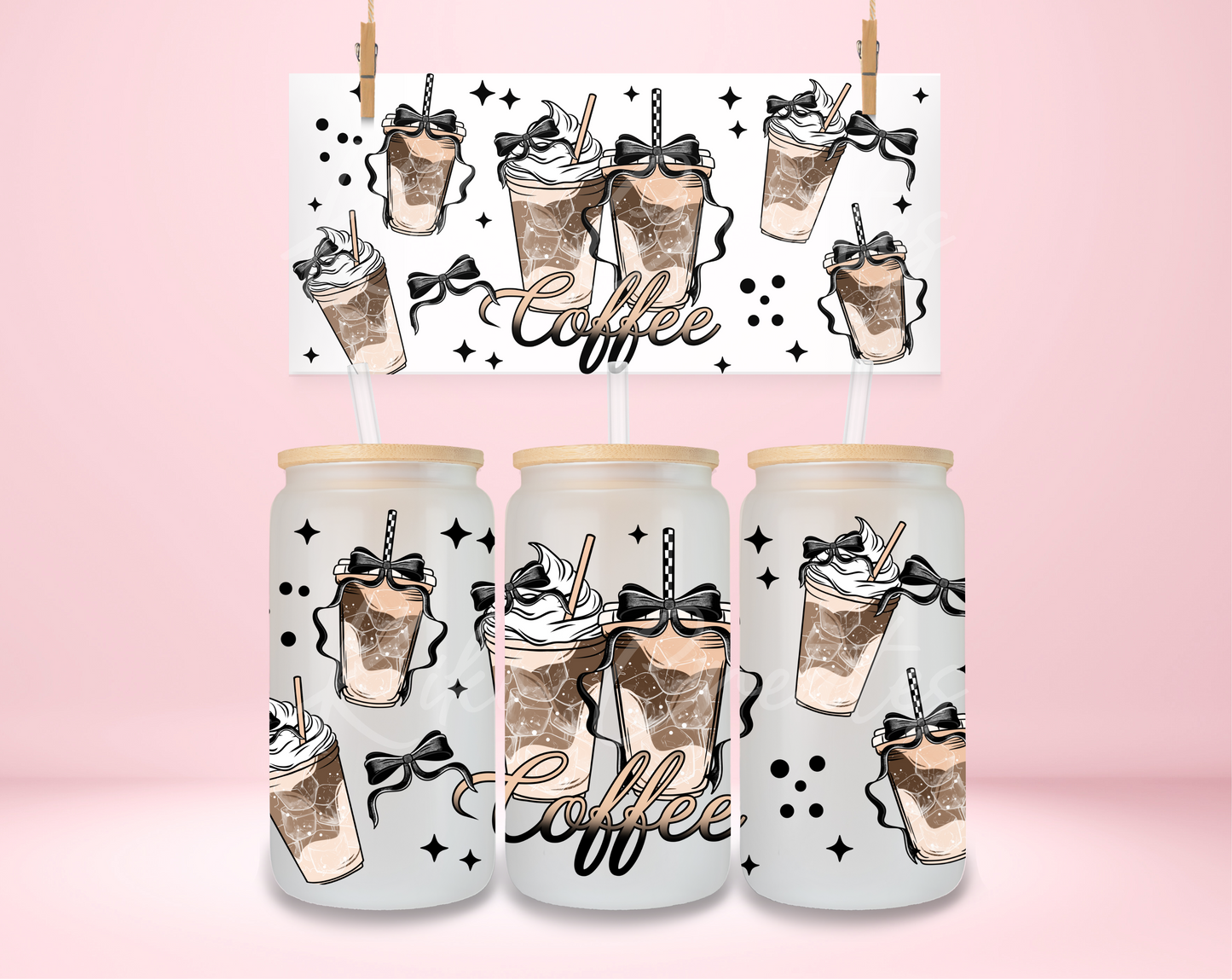 Black Iced Coffee Coquette UVDTF Wrap