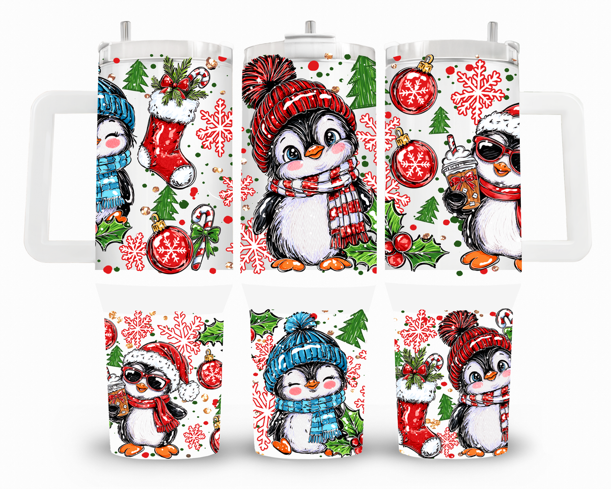 Penguin Christmas Friends 40oz UVDTF Wrap
