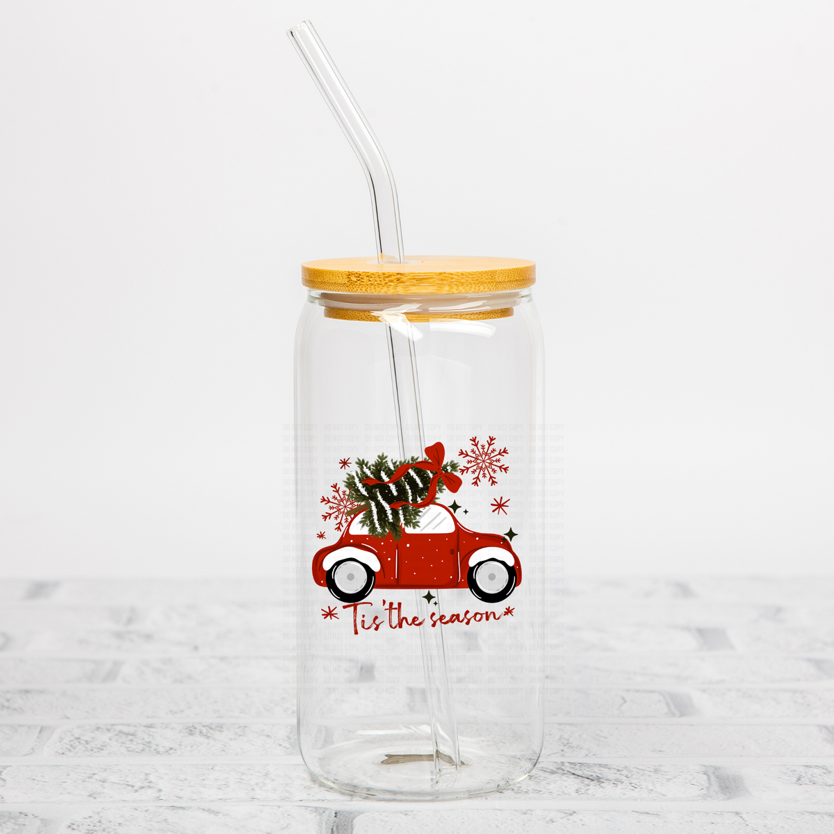 Tis The Season Red Truck UVDTF Decal