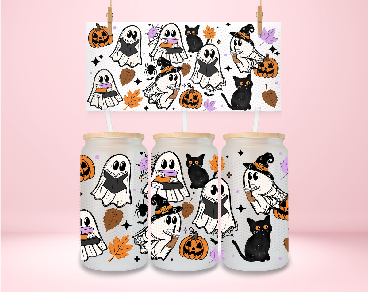 Halloween Ghostie Books UVDTF Wrap