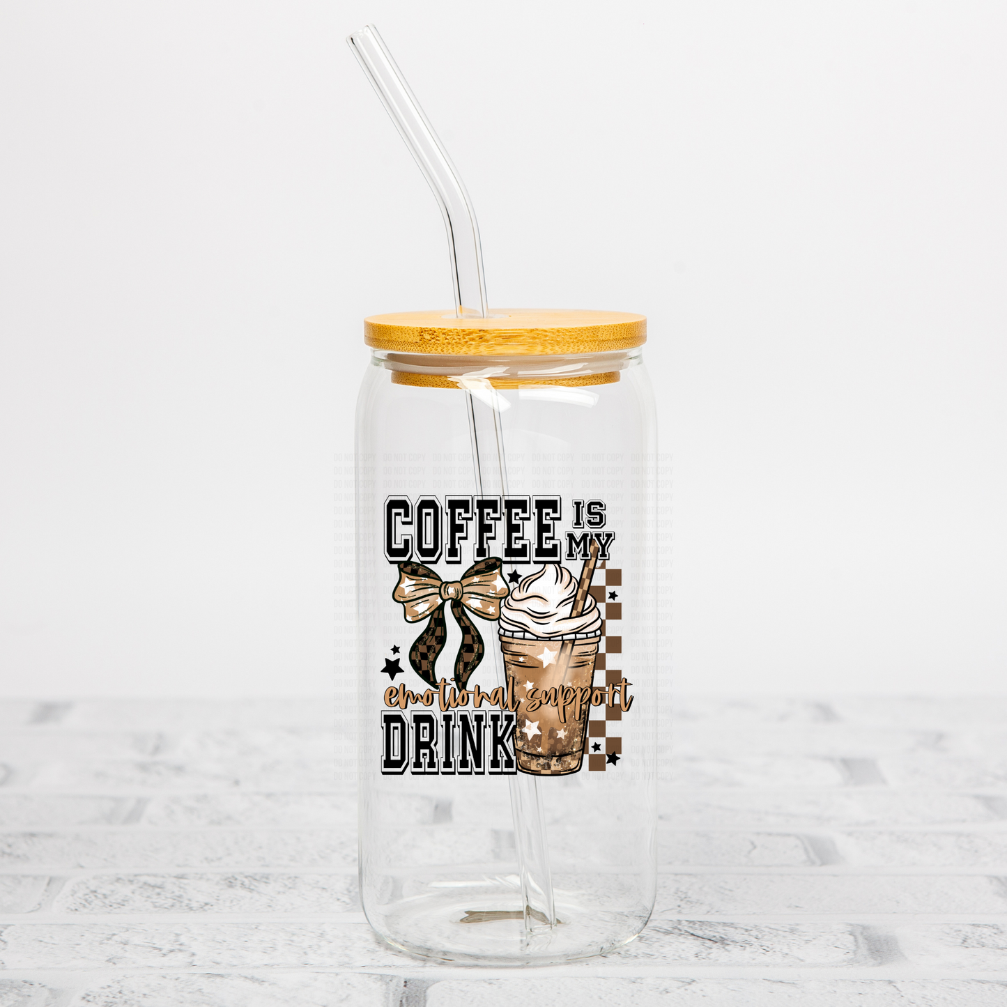 Coffee Is My Emotional Support Drink UVDTF Decal