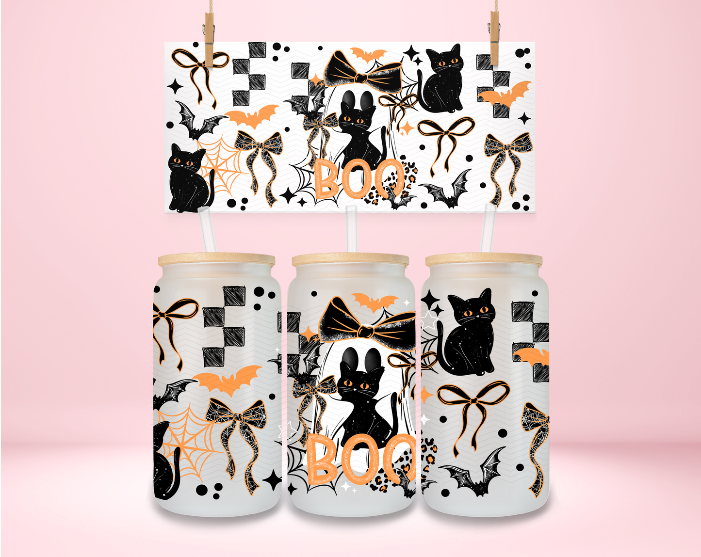 Boo Ghost Kitty Cat UVDTF Wrap
