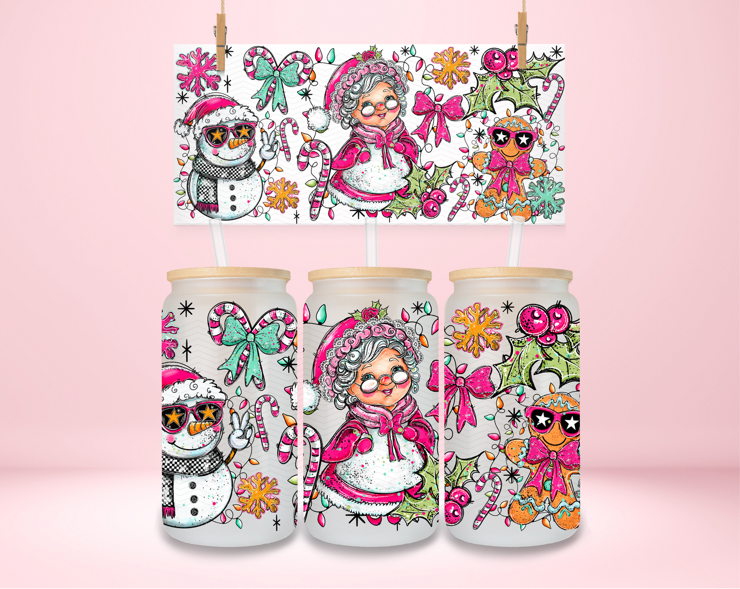 Mrs. Claus 2 Doodle UVDTF Wrap