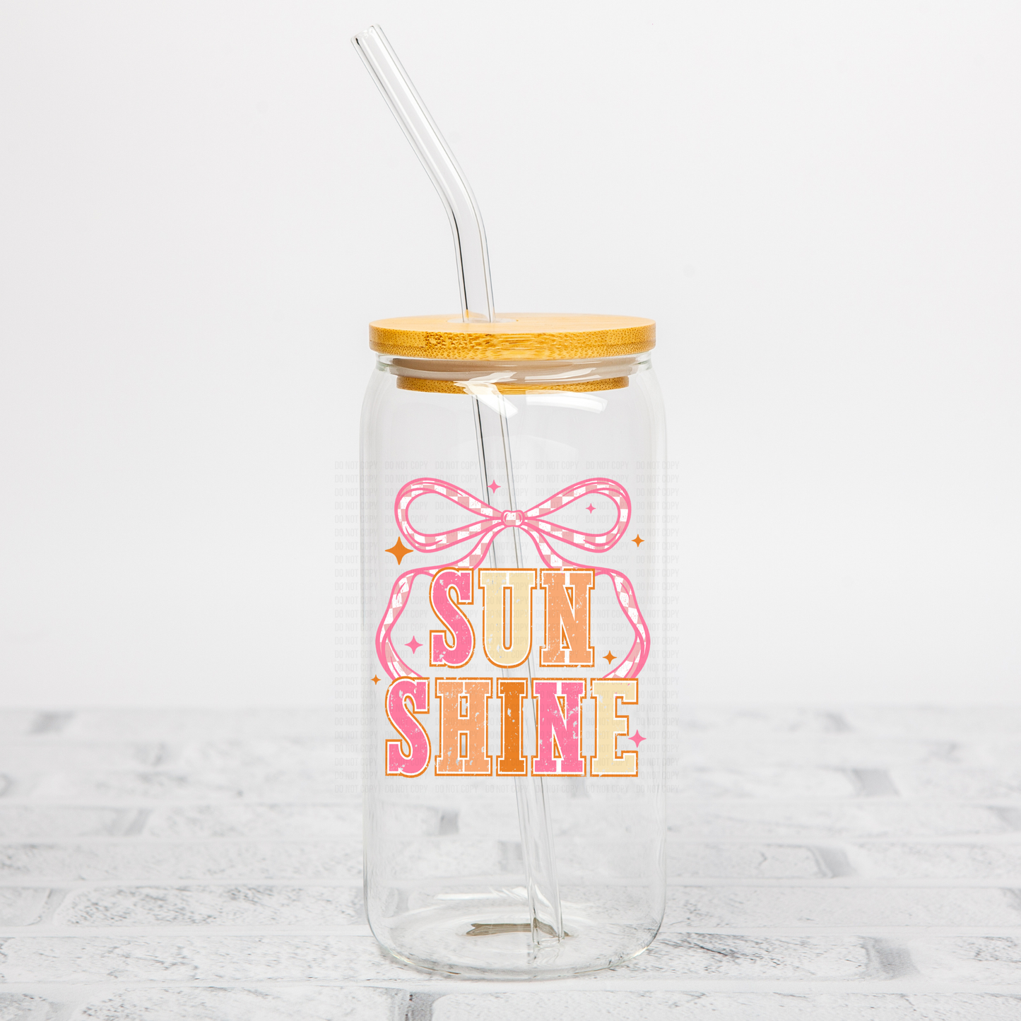 Sunshine Pink Bow Coquette UVDTF Decal