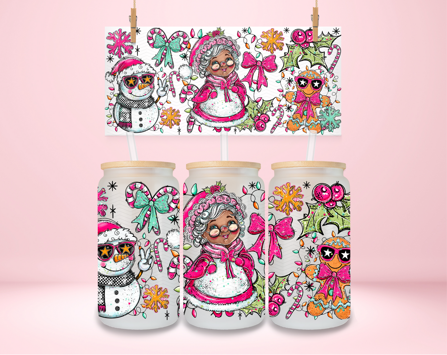 Mrs. Claus 1 Doodle UVDTF Wrap