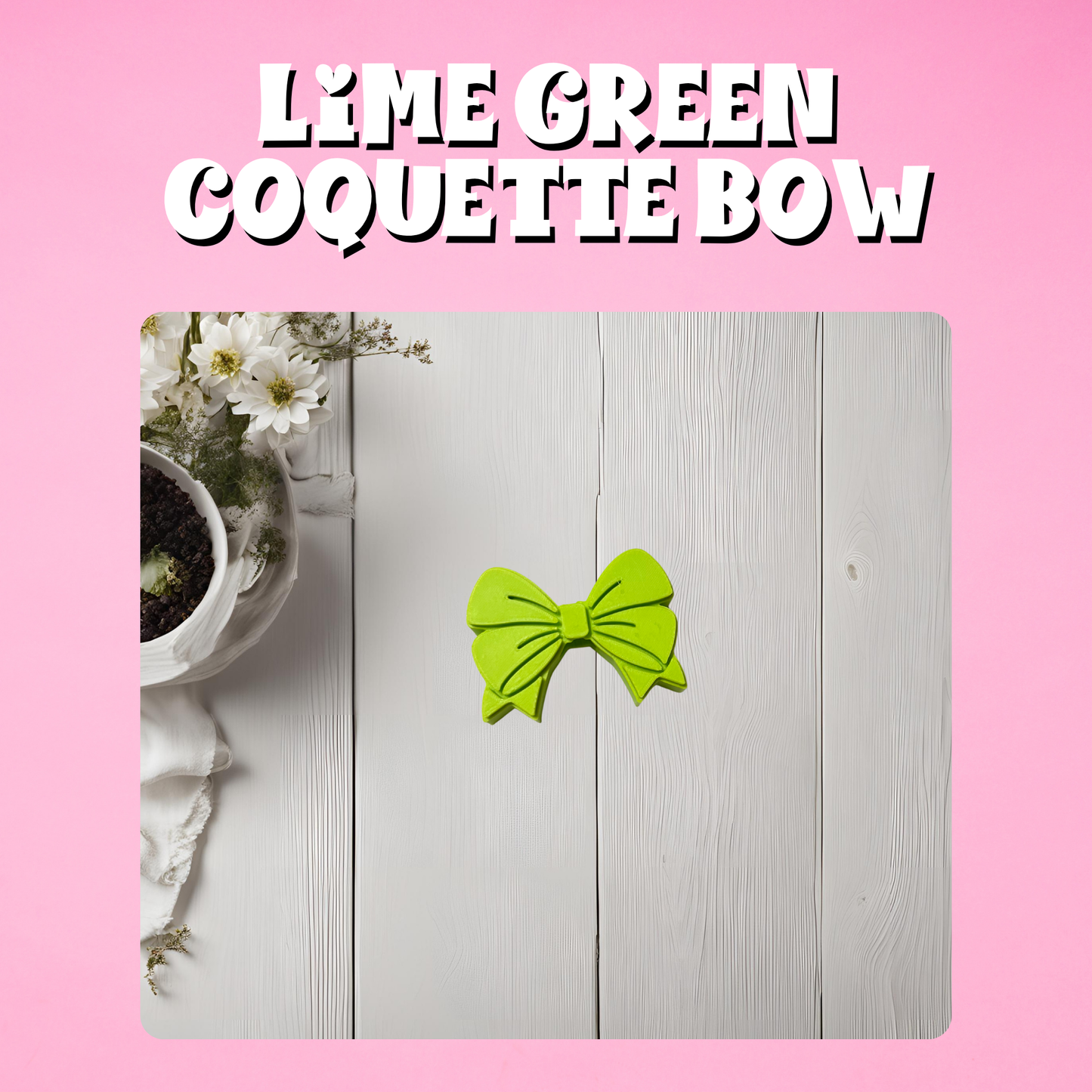 Lime Green Bow Straw Topper