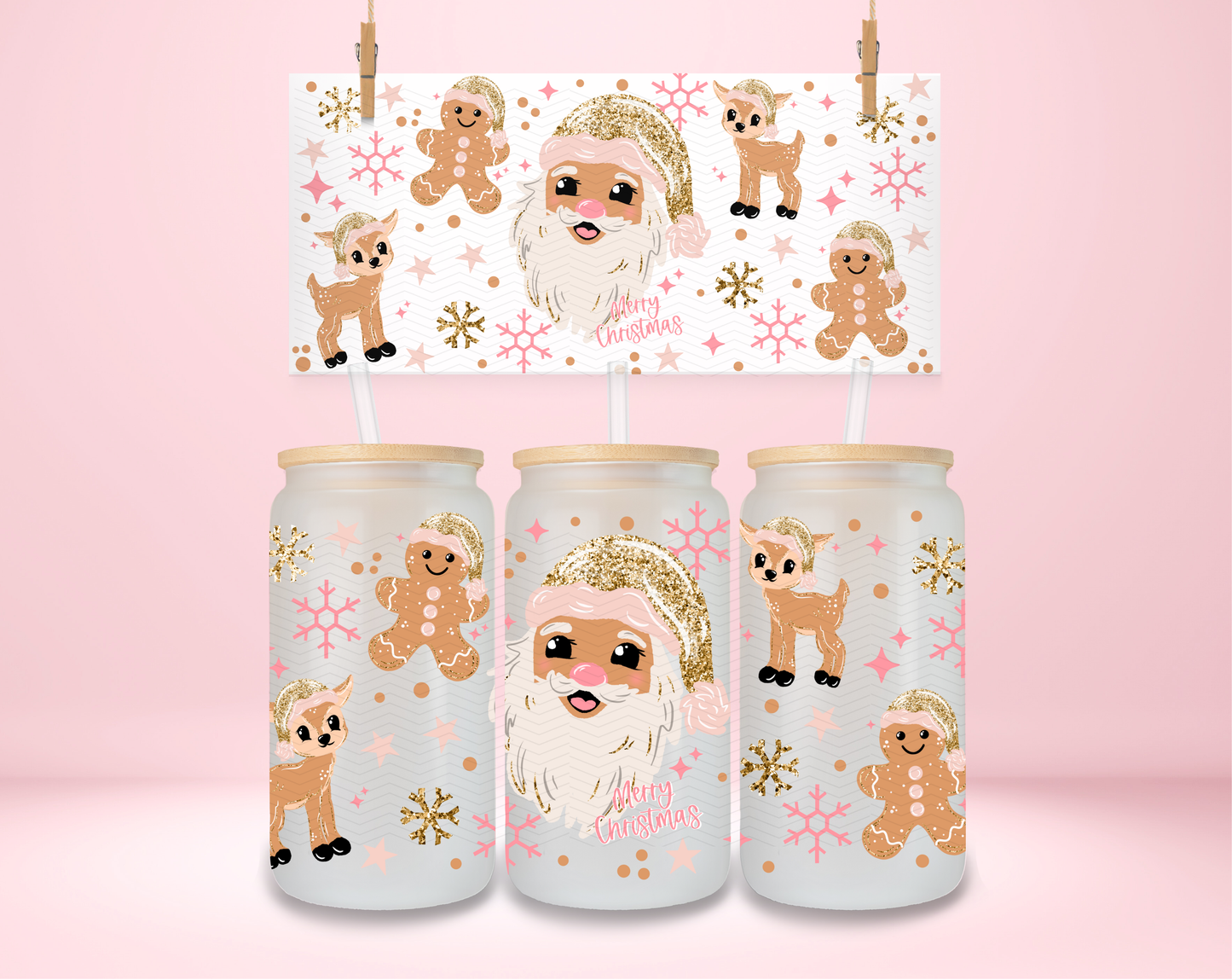 Glitter Santa Light Skintone UVDTF Wrap