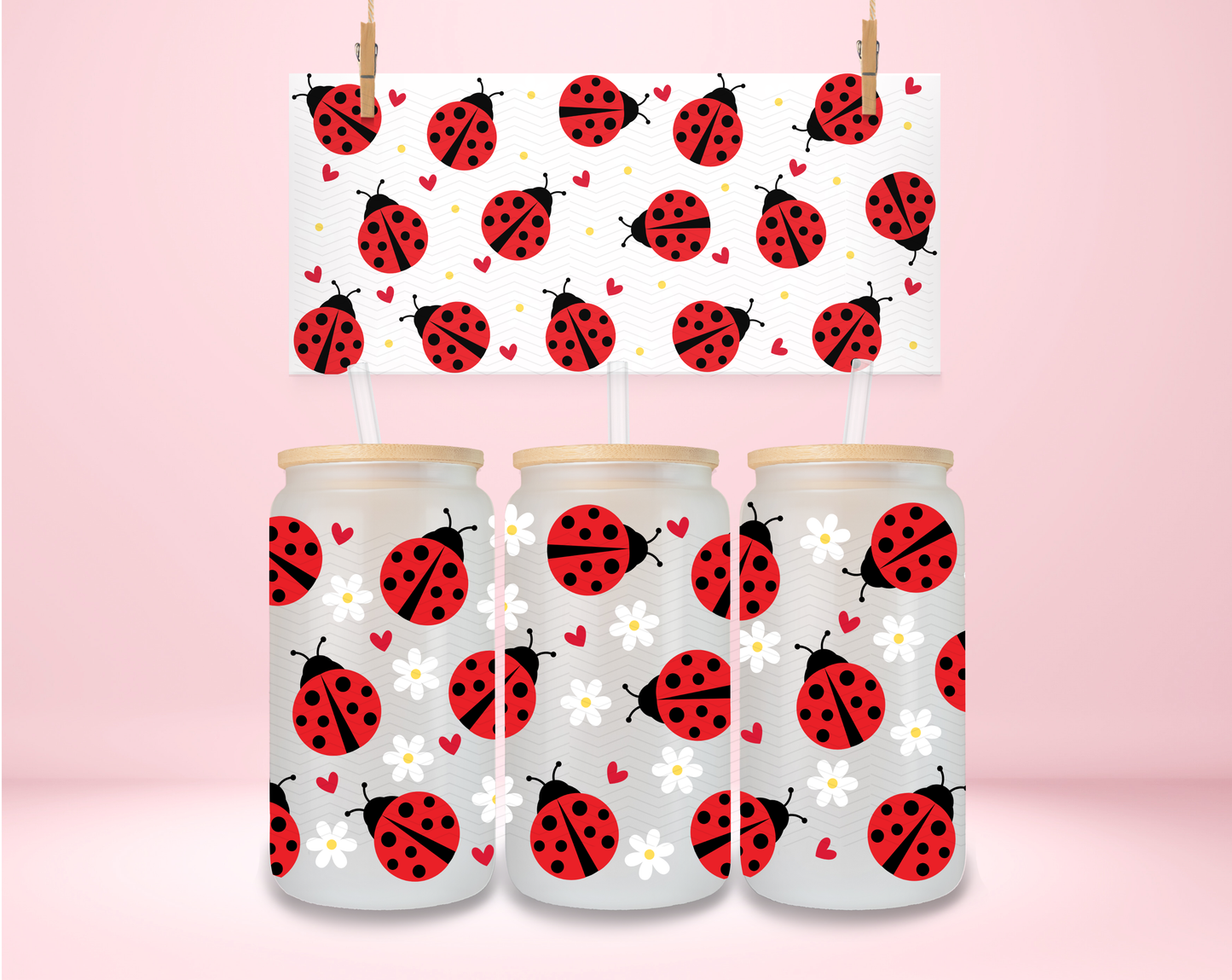 Lady Bugs and Daisies UVDTF Wrap