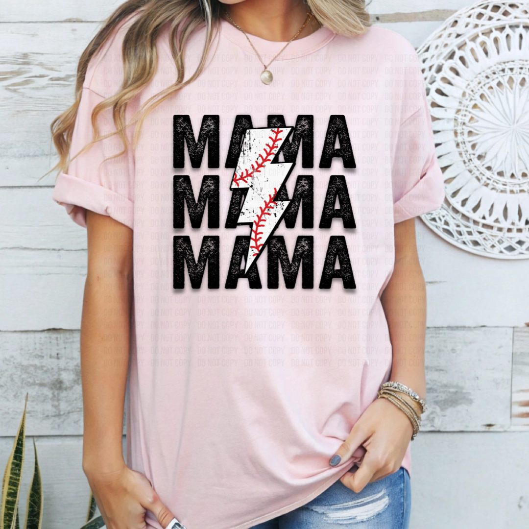 Mama Baseball Bolt DTF