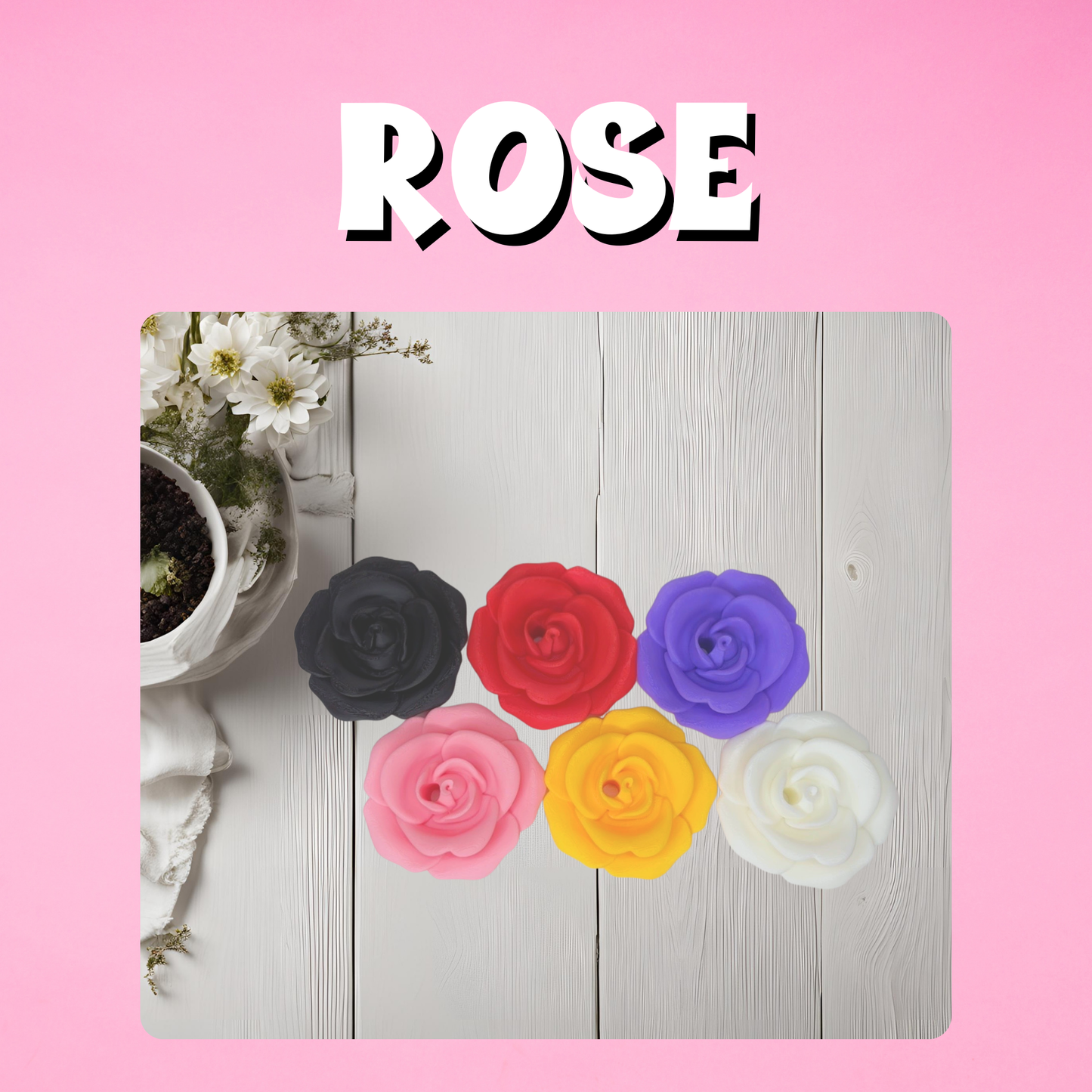 Rose 3D Lid Toppers (16oz)