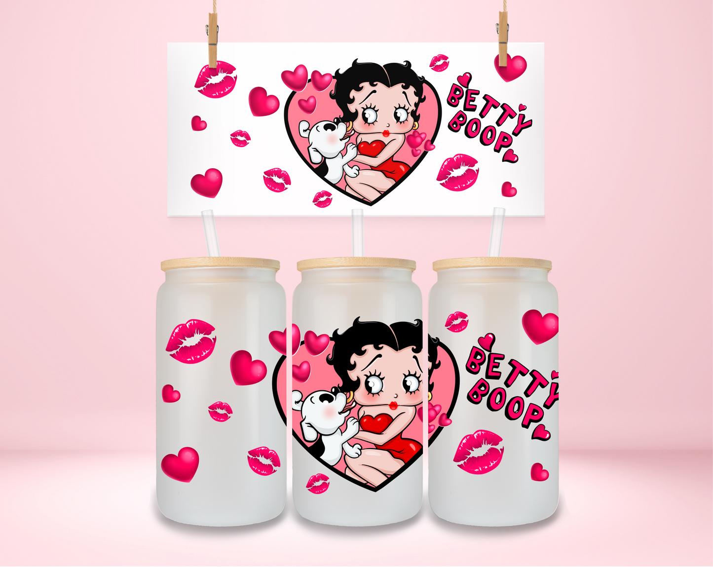 Betty Boop Dog Heart UVDTF Wrap