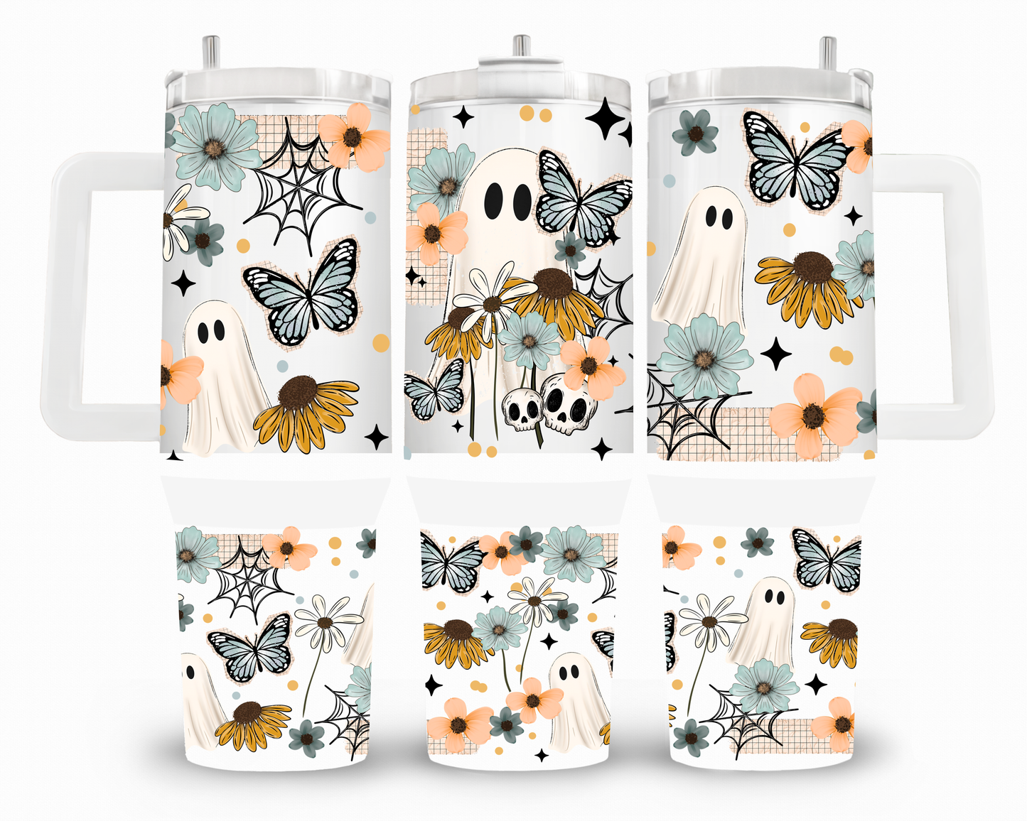 Ghostie Floral 40oz UVDTF Wrap