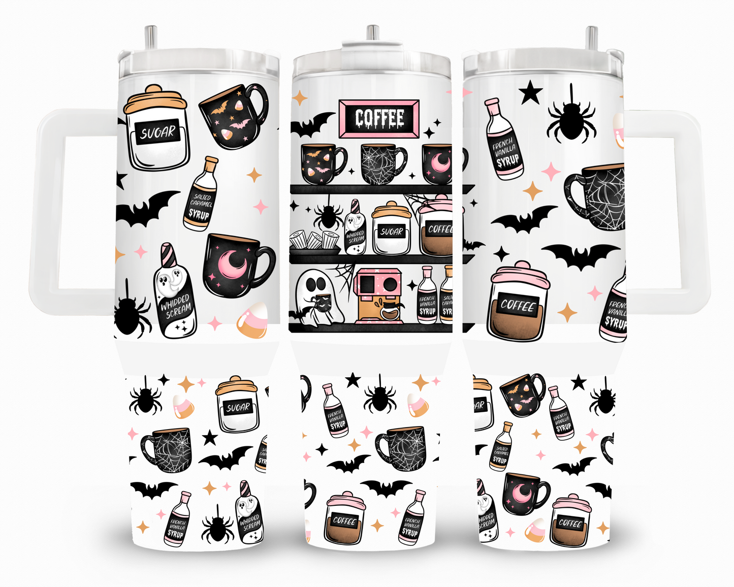 Spooky Coffee Bar 40oz UVDTF Wrap