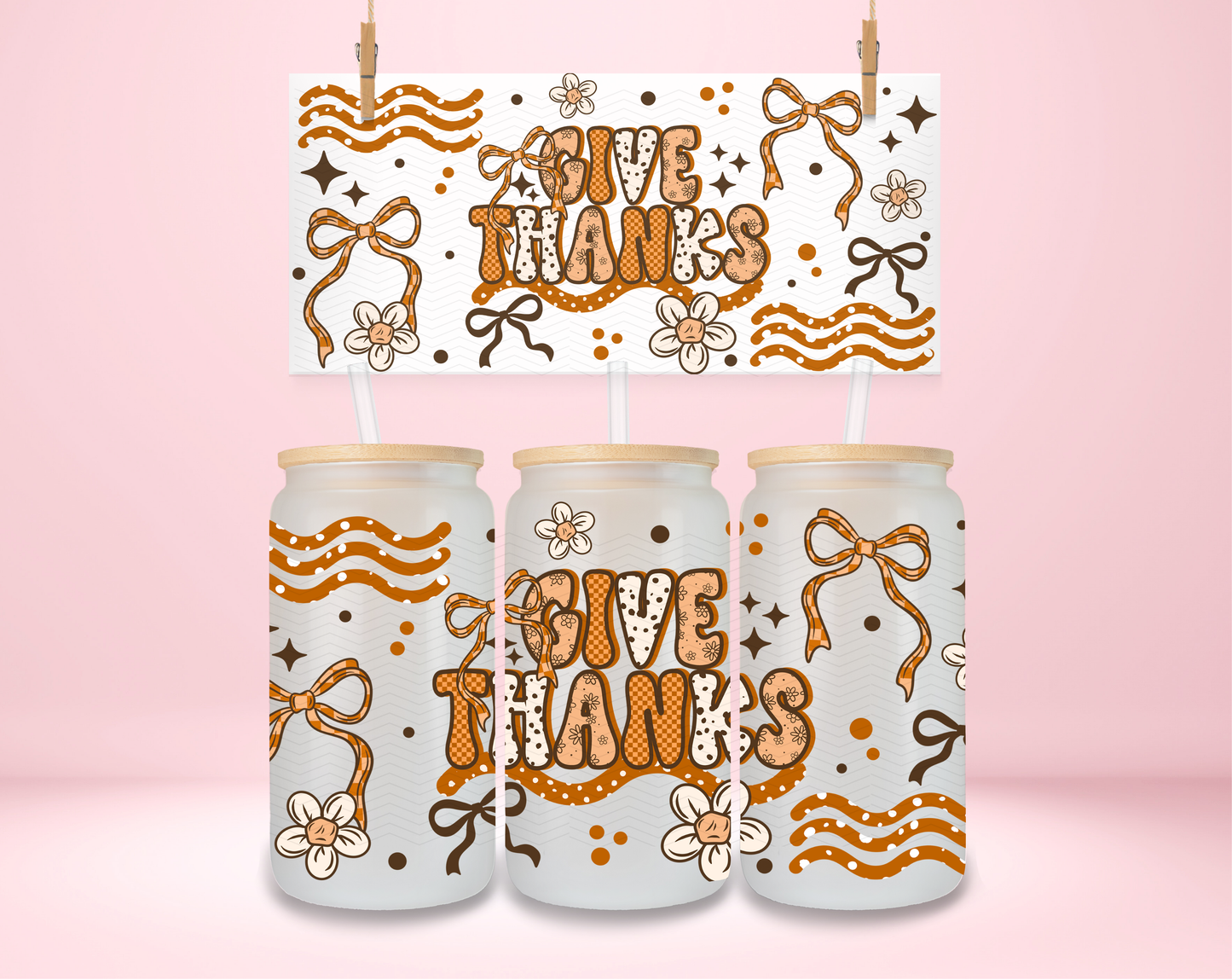 Give Thanks Coquette UVDTF Wrap