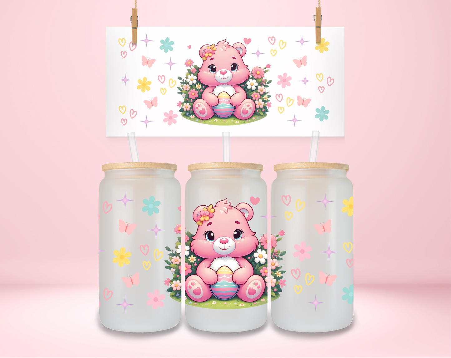 Pink Easter Bear UVDTF Wrap