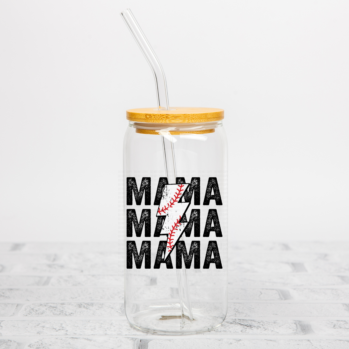 Mama Baseball Bolt UVDTF Decal