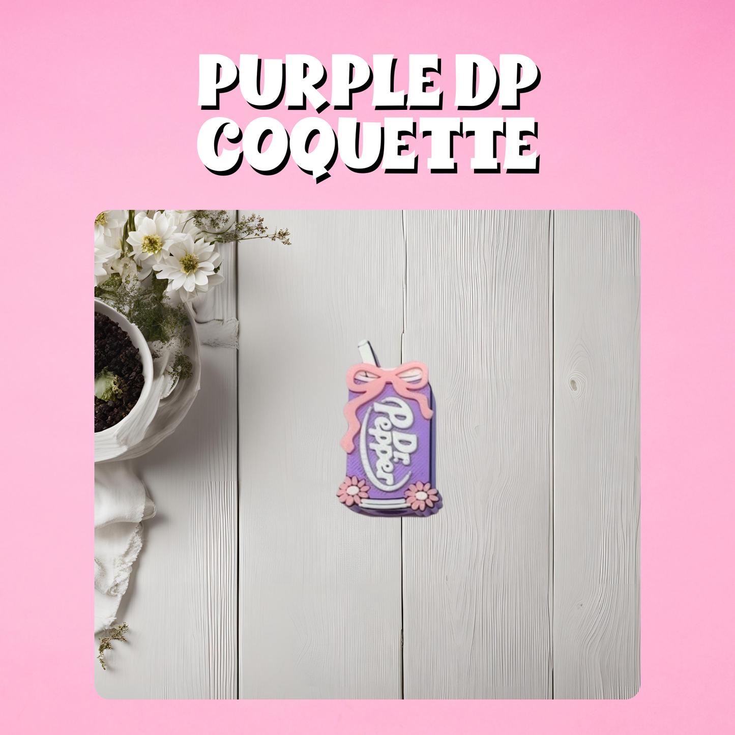 Purple DP Coquette Straw Topper