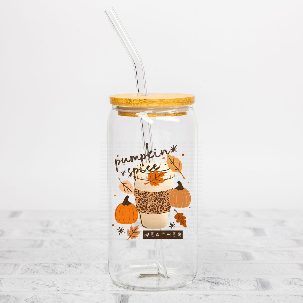 Pumpkin Spice Leopard Coffee UVDTF Decal