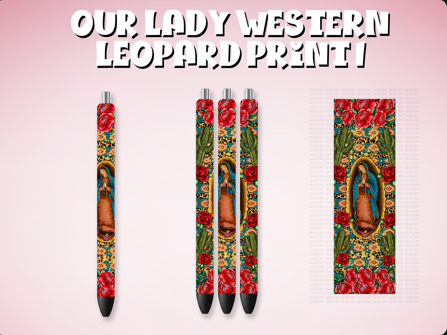 Our Lady Western Leopard Print 1 UVDTF Pen Wrap